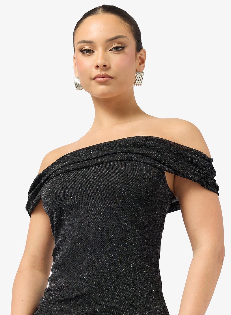 Ginger Off Shoulder Mesh Mermaid Dress - Image 3